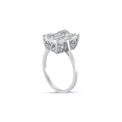 Beyaz Safir & Pırlanta Yüzük